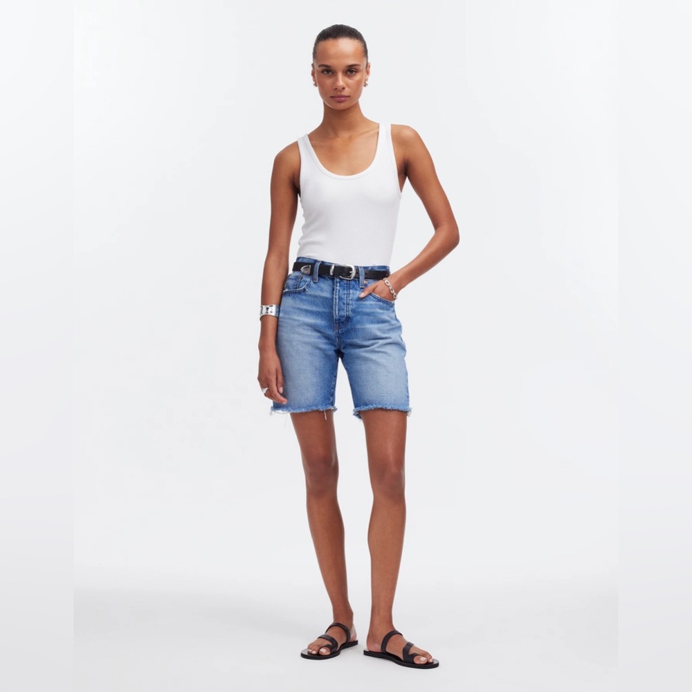 NWOT Madewell Long Denim Shorts in Pedersen Wash - 25
